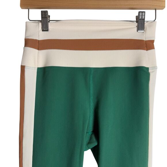 Beach Riot Sport Melinda Colorblock Ribbed Green Mid Rise Leggings Size Medium - Picture 6 of 10